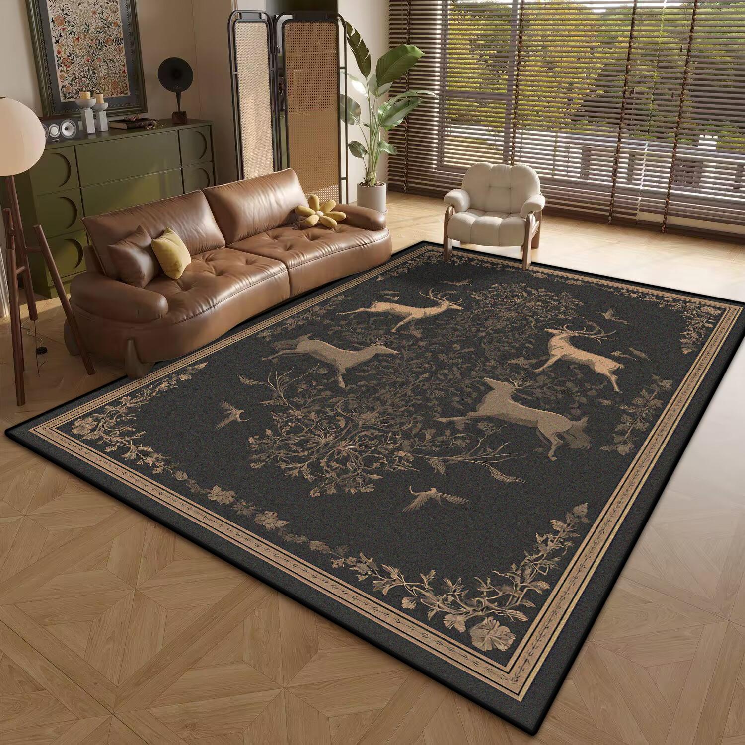 

Classical style Animal Pattern Carpet for Living Room Easy Clean Antiskid Coffee Tables Mat Dining Room Decoration Home Carpet 60x90cm