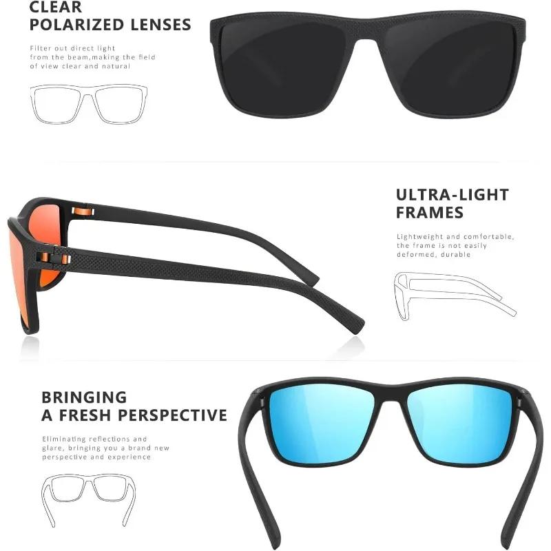 Fshionable Square Large Frame Riding Sunglasses New Men's Sports Polarized Sunglasses Outdoor Driving UV Resistant Sunglasses