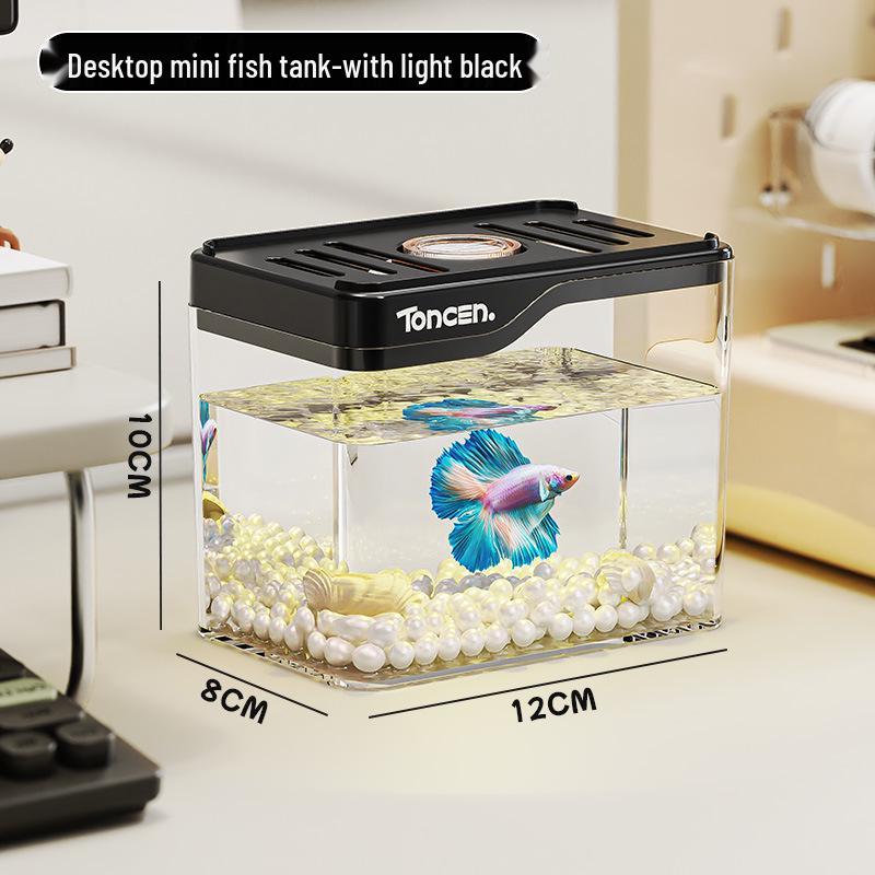 Seven-Color HD Ecological Desktop Aquarium - Creative Transparent Fish Tank for Home Decor