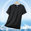 Men's Plus Size Ice Silk V-Neck Short Sleeve Mesh Sports T-Shirt
