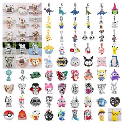 Minsocharm Junge Mädchen Katze Hund Dinosaurier Anhänger Perle Passend für Original 3mm Schlangen-Charm-Armband Exquisiter Schmuck Geschenke