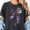 Rottweiler heult den Mond an Übergroßes distressed Shirt, Lustiges Rottweiler Grafik-T-Shirt, Retro Vintage Y2K 90er Stil