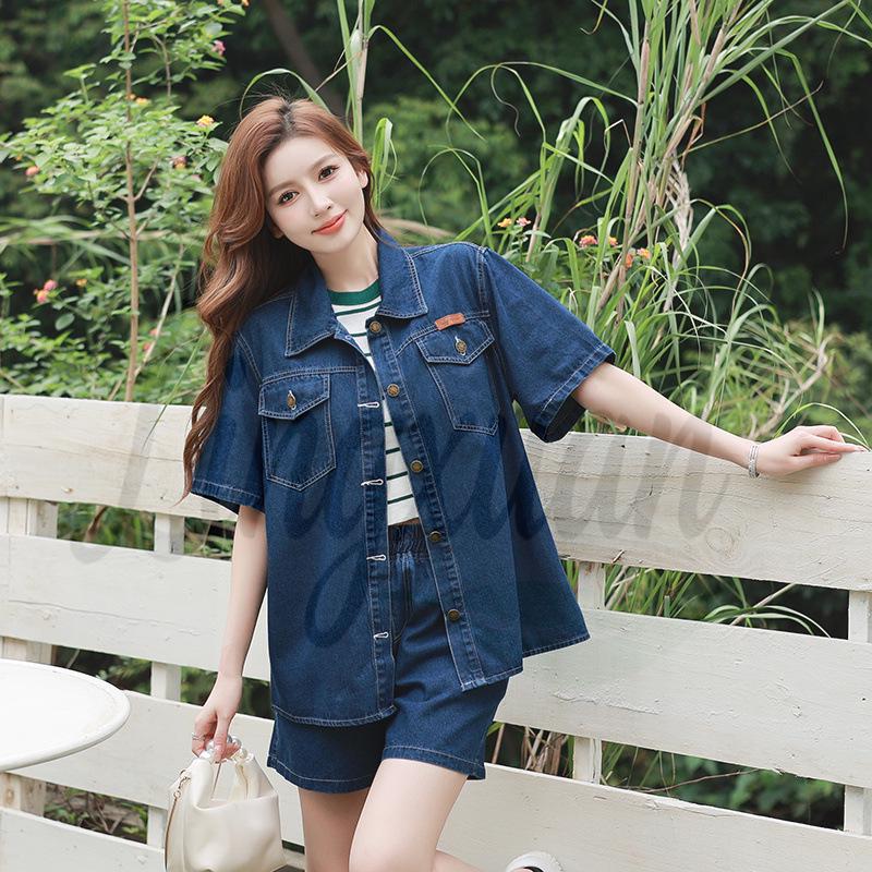 Sun Yi 2026 Women's Casual Short Sleeve Denim Shirt