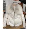 Fluffy Puffer Fish Coat Women's Winter Button Warm Feather Down Short Coat Waterproof Parka