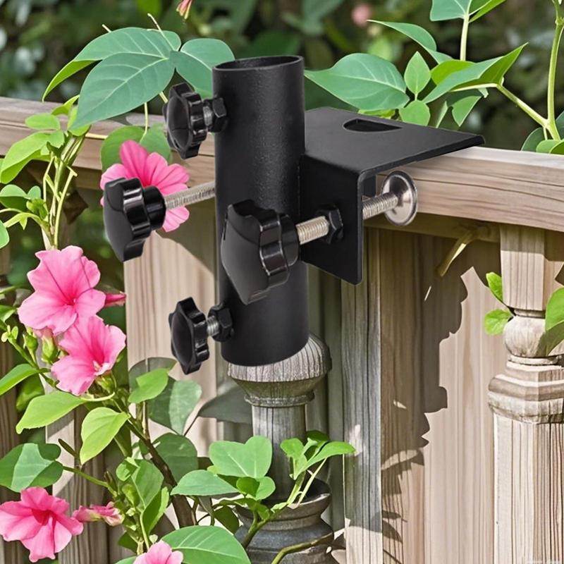 Patio Umbrella Clamp Adjustable Metal Umbrella Stand Portable Heavy Duty Parasol Base For Outdoor Patio Deck Beach Garden Yard