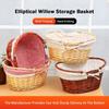 Multoclor Wicker Picnic Basket with Handle Large Capacity Hand Basket Weaving Design Handicraft Storage Basket Outdoor Picnic