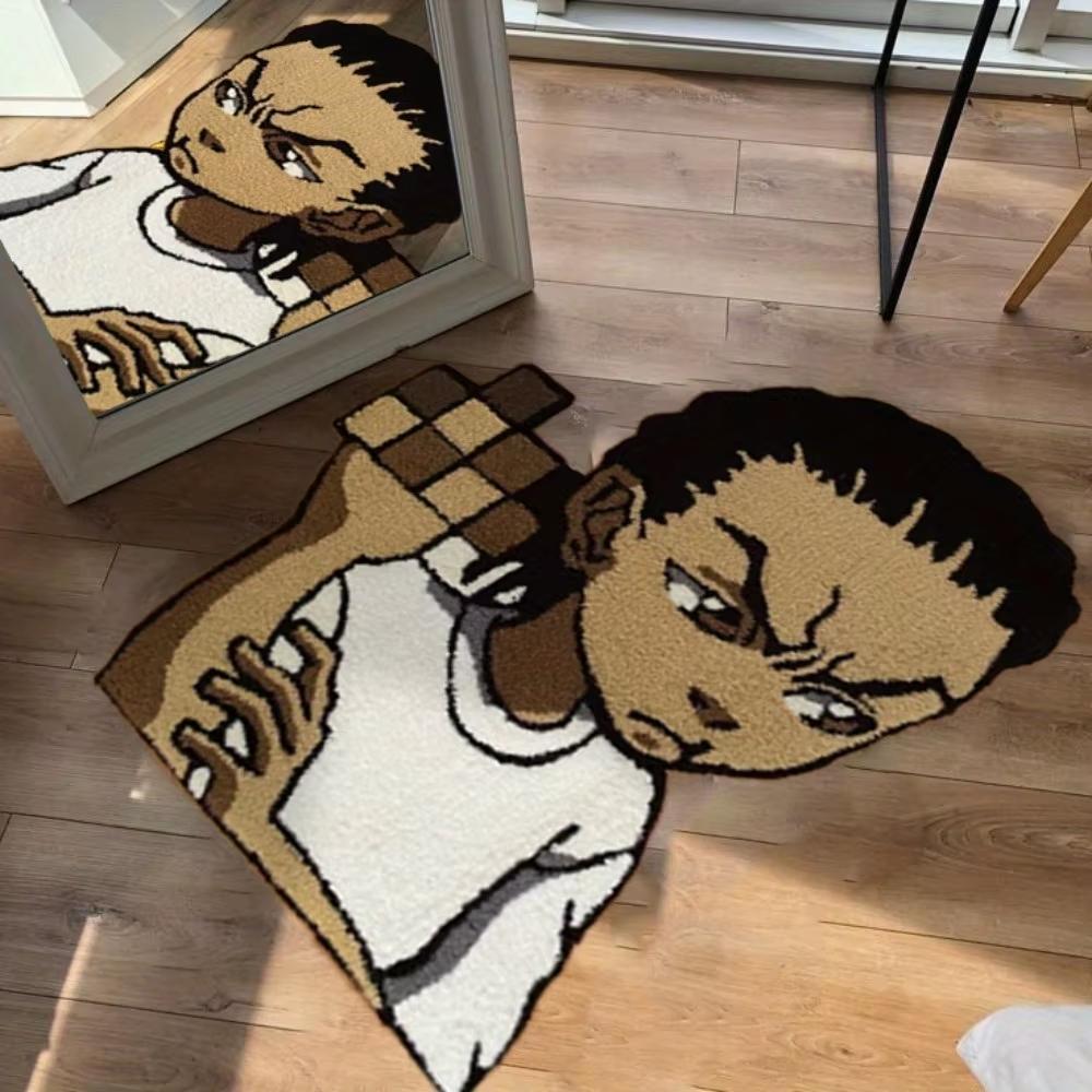 Cartoon Character Shaped Rug Children's Bedside Rug for Bedroom Soft Non-Slip Living Room & Bathroom Mat Home Decor