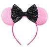 9.5 CM New Cute Glitter Crown Hairband Sequins Bows Mouse Ears Headband Kids Festival Party Cosplay Headband