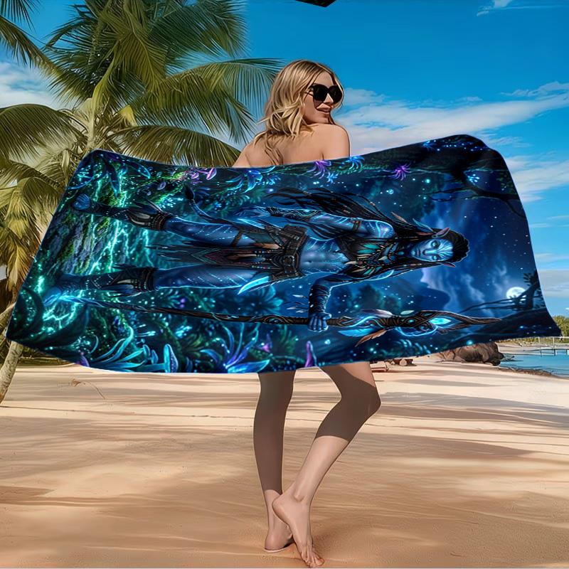 Fantasy Alien World Beach Towel Microfiber Beach Towel, Lightweight and Quick-Dry, for Summer Travel, Swimming Pool Fan Birthday Gift