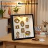 Mini Museum Photo Album Mini DIY Museum Silhouette Box Stylish Creative Memory Display Kit with Miniature Statue and Gold Frame