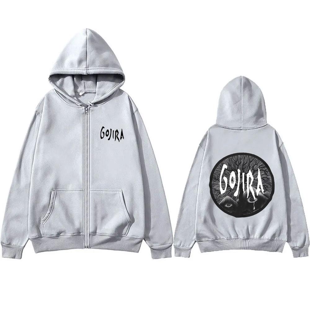 Francouzská rockmetalová kapela Gojira Grafická mikina na zip Pánská ležérní fleecová bavlněná bunda na zip Pánské Dámské Módní mikiny