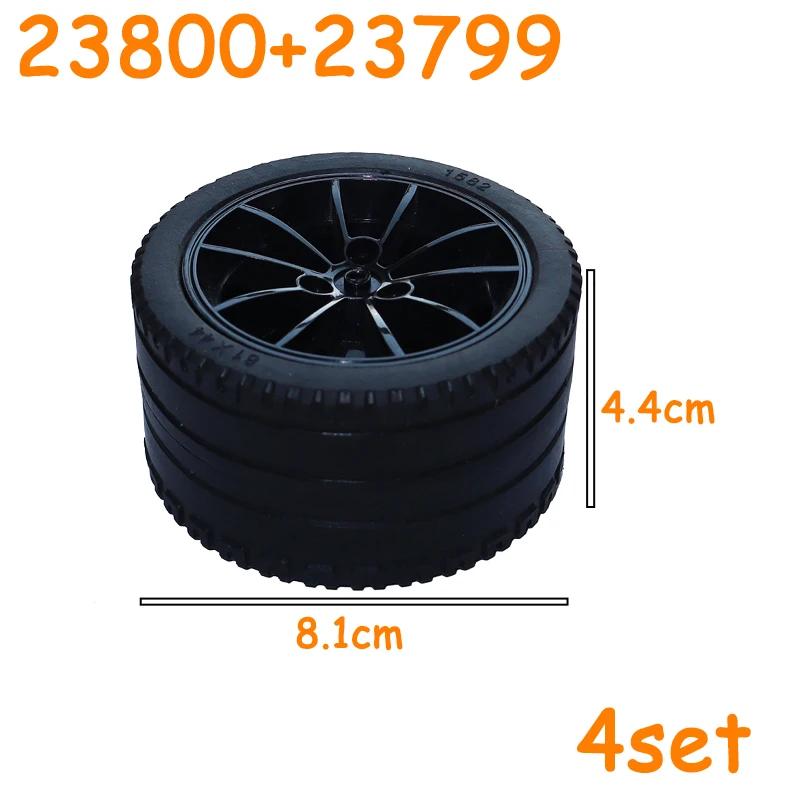 Technical Tire Wheel Car Truck Wheels Hub Bricks MOC Motorcycle Tyre & Rim Building Blocks 56145 44309 86652 3 15038 23798