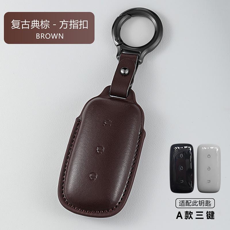 Car Remote Key Case For Geely Galaxy Starship 7 Starray EM-i L6 L7 E5 E8 A7 Leather Car Smart Key Cover Holder Shell