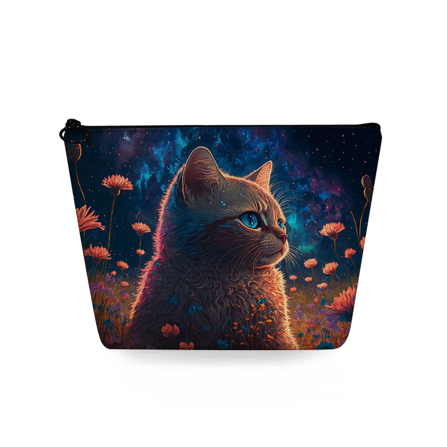 

Women Cat Print Cosmetic Bag Toiletries Organize Travel Storage Case 6771 KTB