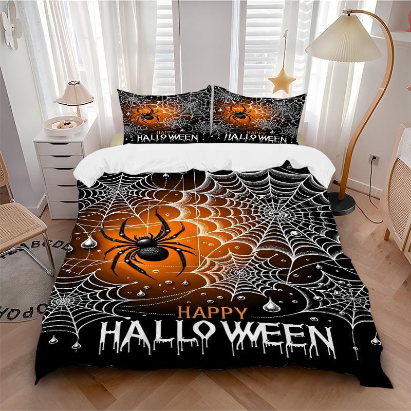 

3pc Spider Web Rune Cover Set - 1 Quilt Cover + 2 Pillowcases, All Seasons Bedroom Setting, Perfect for Home098 135x200cm