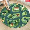 City Street Map Print Round Area Rug Traffic Roads Educational Kids Play Carpet Soft Non-Slip Activity Mat for Playroom
