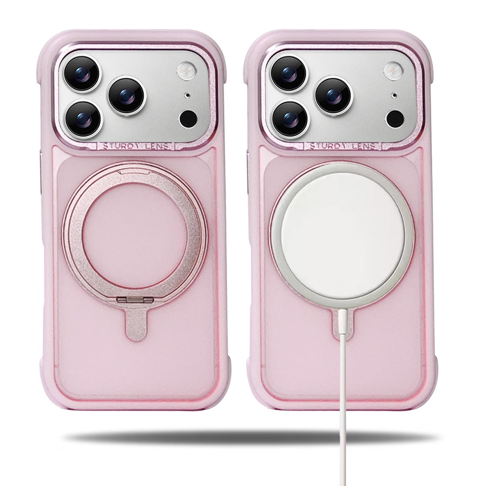

iPhone 17 MagSafe Rotating Damping Bracket & iPhone 16 Skin-Feel Hard Case 16 Pro розовый