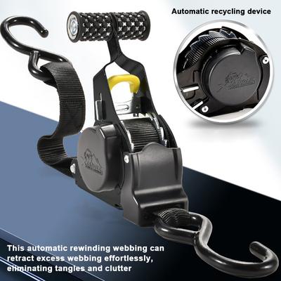 Retractable Auto Ratchet Belts Automatic Rewinding Bundle Tape 680kg Load Capacity SelfRetracting