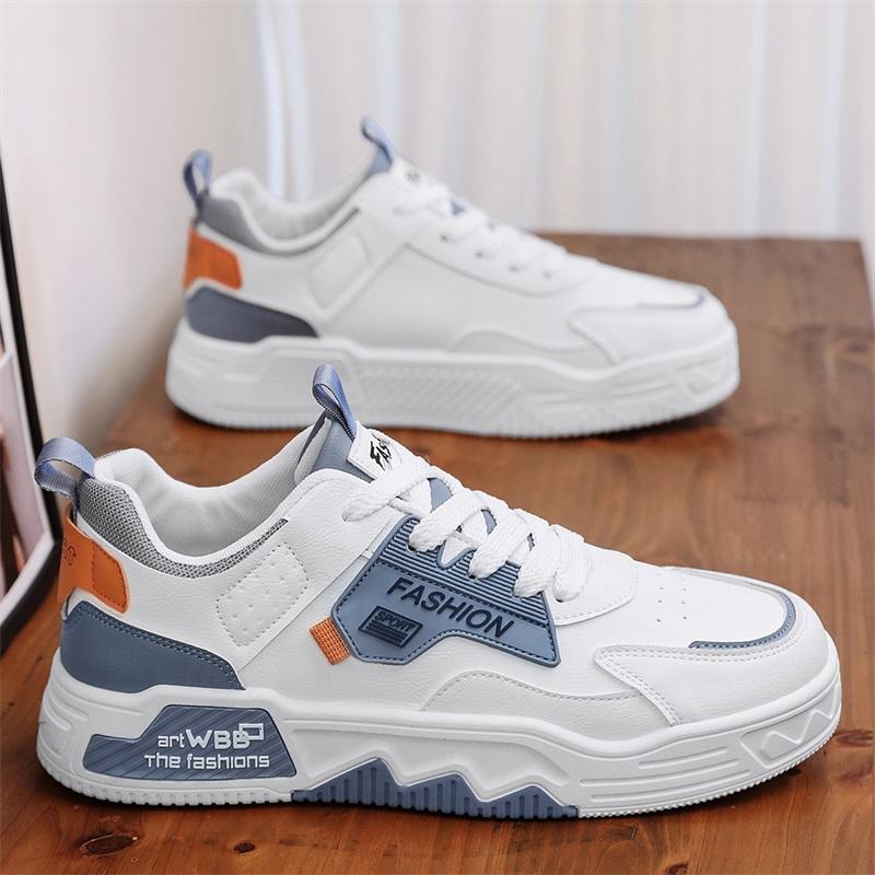 Young men's shoes low top sports shoes new breathable lace-up student trend all-match non-slip wear-resistant casual board shoes