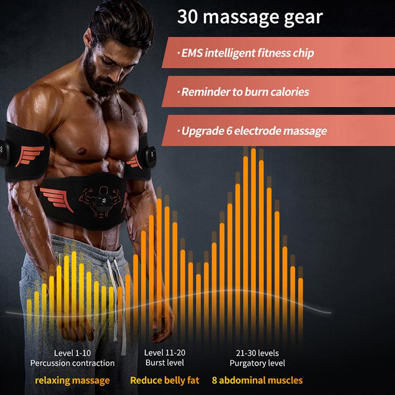 Ems Abdominal Trainer Belt Muscle Stimulator Abs Muscle Toner Display Calorie Consumption Body Slim  Weight Loss Fitness Massage