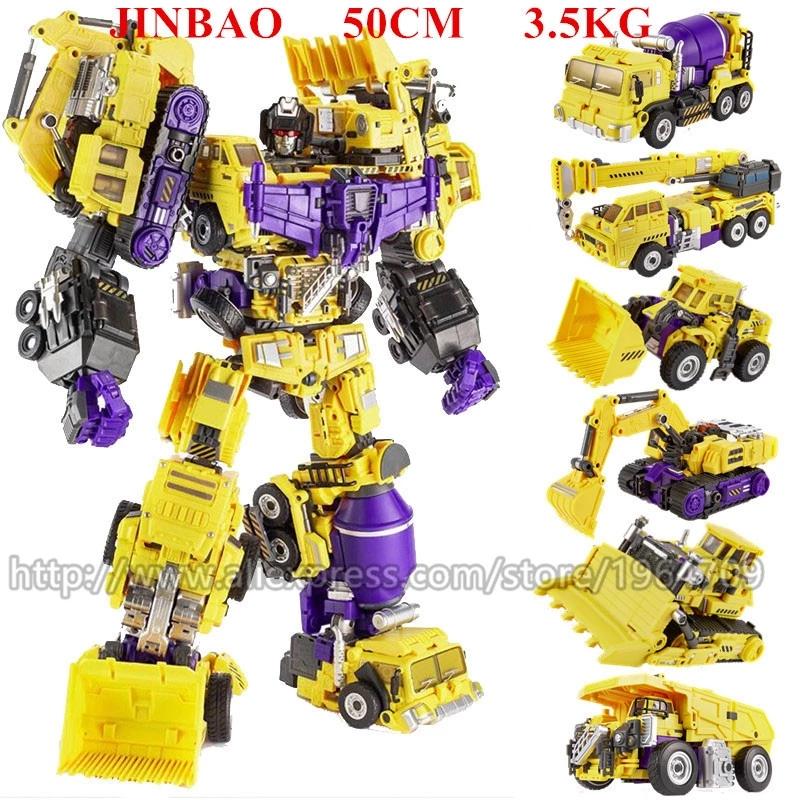 JINBAO 6 IN 1 GT Devastator Toys Transformation G1 Oversize Scrapper Haul Mixmaster Hook KO Action Model Robot Kids Gifts