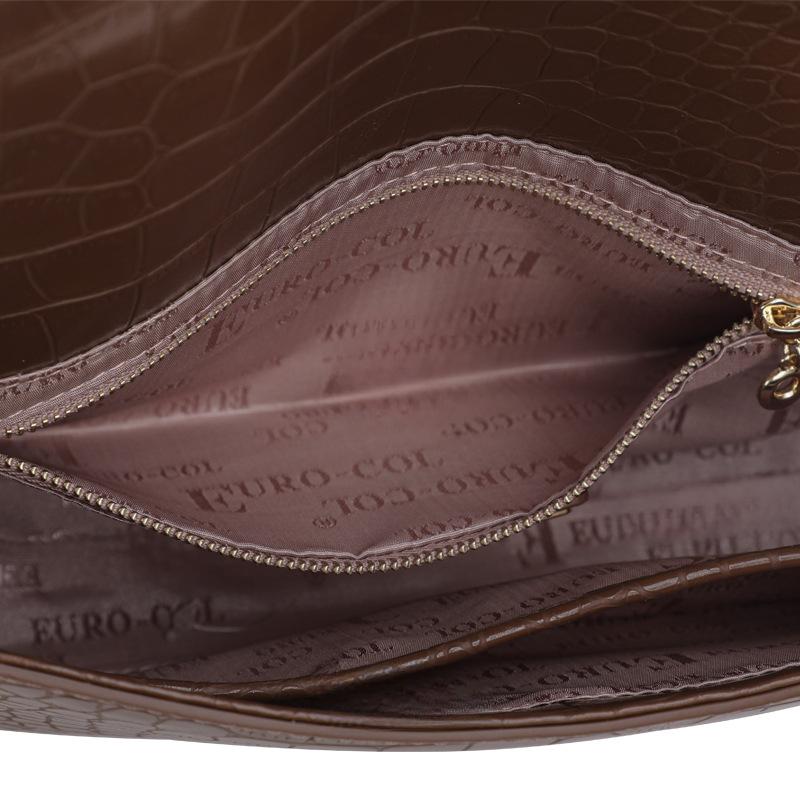 Women's Bag New Crocodile Pattern Genuine Leather Small Square Bag High-end Women's Armpit Bag One-shoulder Crossbody Bag Trendy