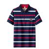 Tricou polo pentru bărbați, de vară, cu mânecă scurtă, brodat, lejer, cu dungi