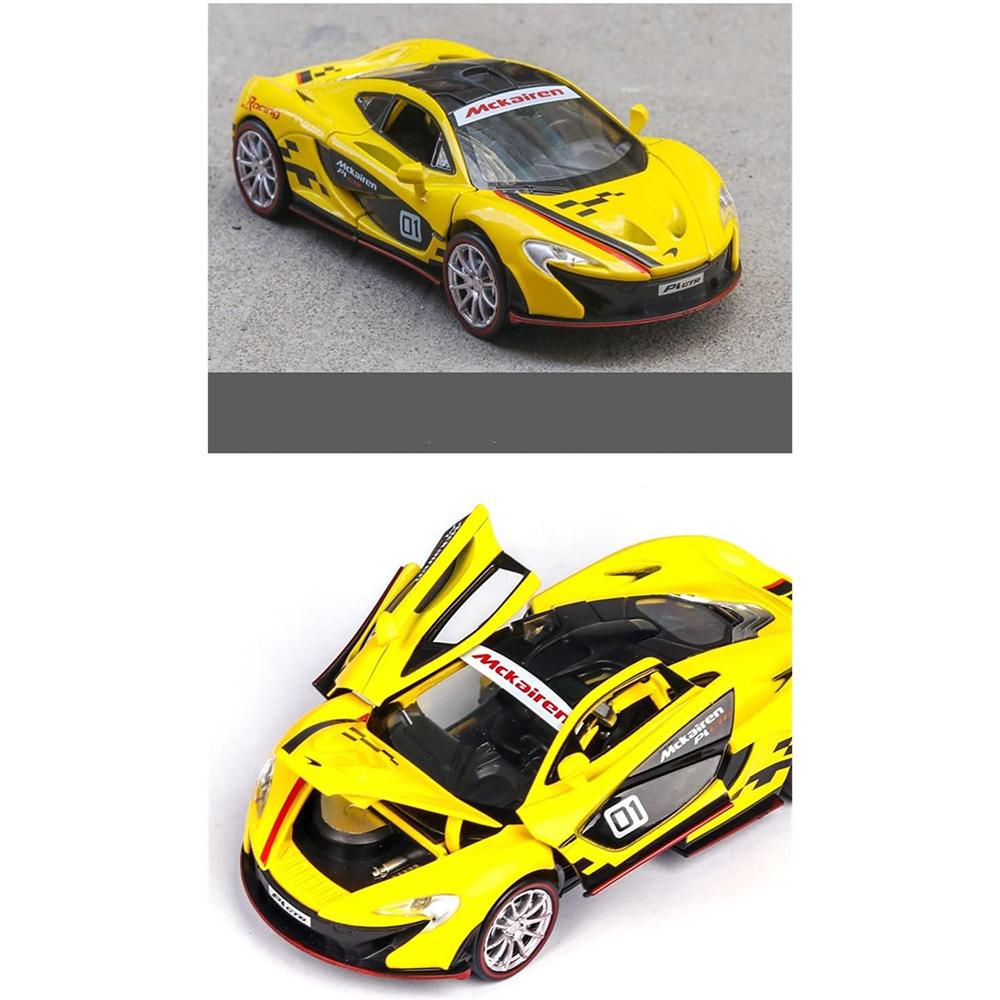 1/32 McLaren P1 GTR Model din aliaj de curse turnat sub presiune, tragere înapoi, model de mașină, vehicule, jucării pentru copii, cadouri, roată caldă pentru băiat
