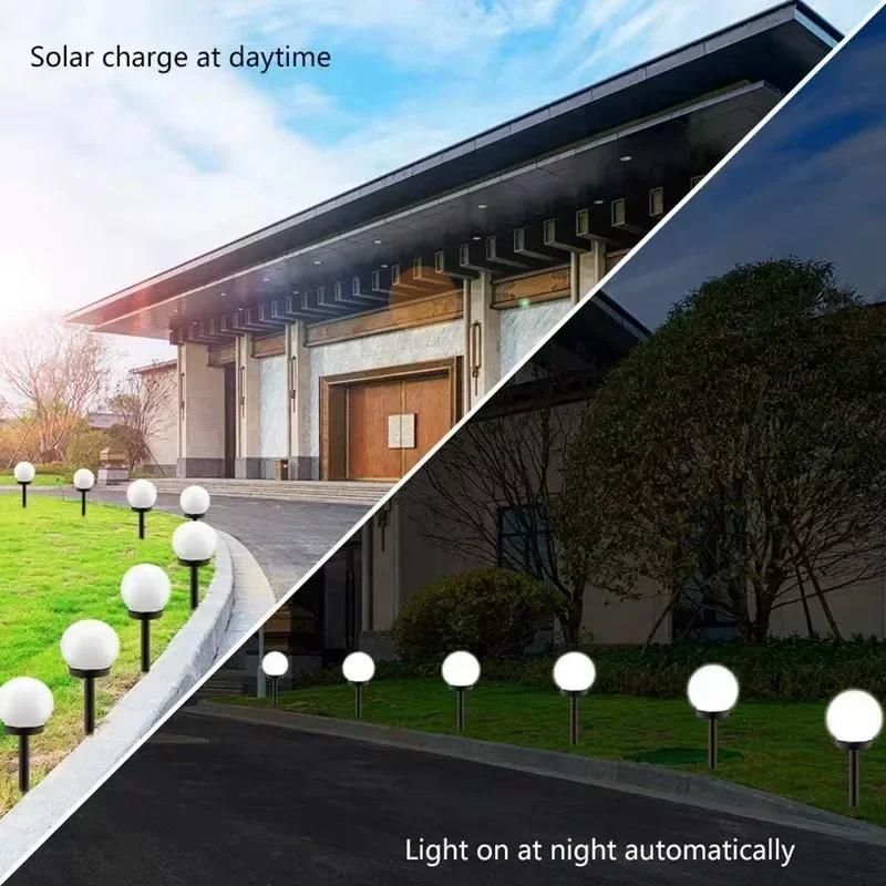 LED Solar Garden Ball Light Outdoor IP65 Waterproof Lawn Lamp Ground Plug Landscape Lighting for Villa Yard Pathway Decoration