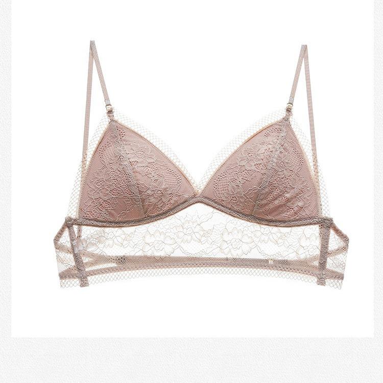 Dünner BH ohne Bügel, unsichtbar, rückenfrei, Spitzen-BH, Dreieck-Cup, Sommer