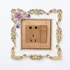 Stil Kunststoff Steckdose Surround Rahmen Einzelne Lichtschalter Abdeckung Wandaufkleber Gold Rand Stecker Dekor