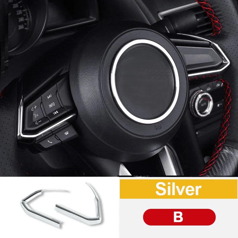 Car Steering Wheel Trim Circle Sequ Cover Sticker Moulding For Mazda CX-3 CX-5 2 Demio M3 Axela M6 Atenza 2017 2018