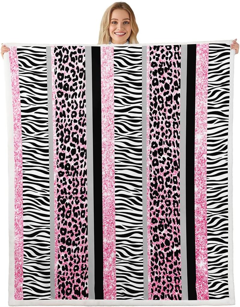 Red leopard zebra print blanket bold animal pattern soft throw modern home decor stylish bedroom bedding fashion design textile