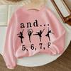 Kids Long Sleeve Crewneck Sweatshirt, Fashion Ballet Dancer Print, Autumn Winter Kids Outfit