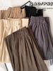 Ice Silk Pleated Wide-Leg Maternity Pants - No Waistband, Petite Fit, Drawstring, Spring/Summer Style