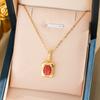 Women Fashion Round CZ Inlaid Stainless Steel Pendant Necklace Versatile Clavicle Chain & Long Sweater Chain Daily Jewelry