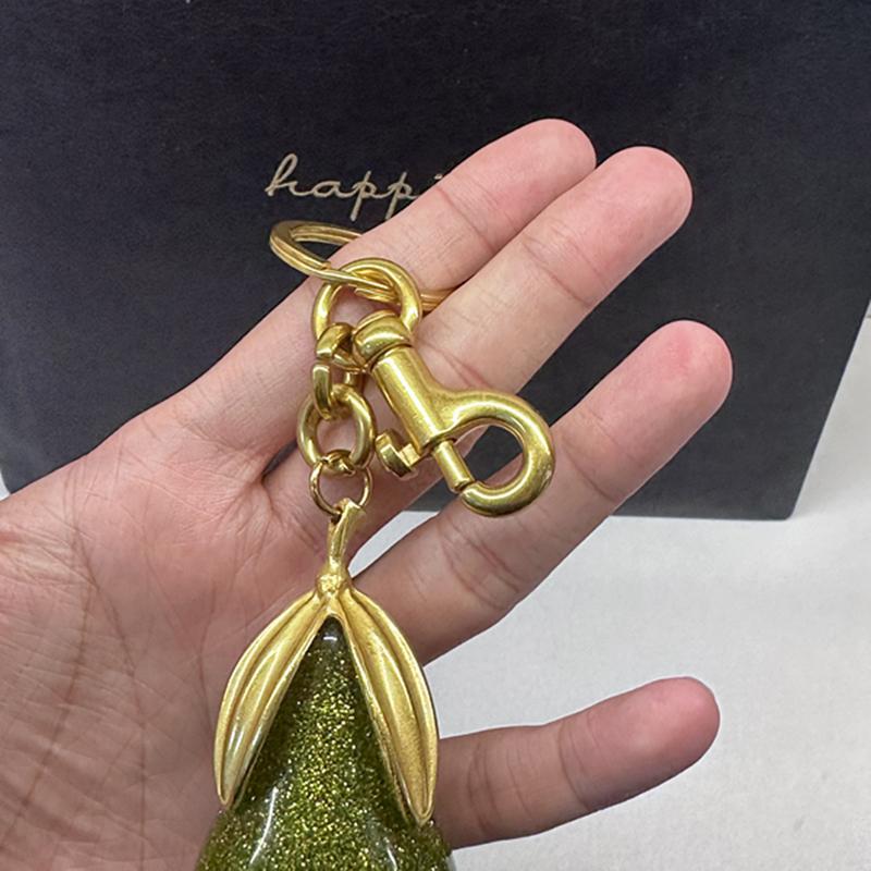 Taschenanhänger Für Coach Für Goyard Handtasche Umhängetasche Exquisiter Kristall Grüner Birnenanhänger Schlüsselanhänger Zubehör für Damen