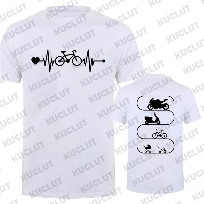 Men T-Shirt Motorcycles Evolution ECG Graphic Y2k Tops Funny Hip Hop Streetwear Two-sided Short Sleeve Tees Oversized Clothing