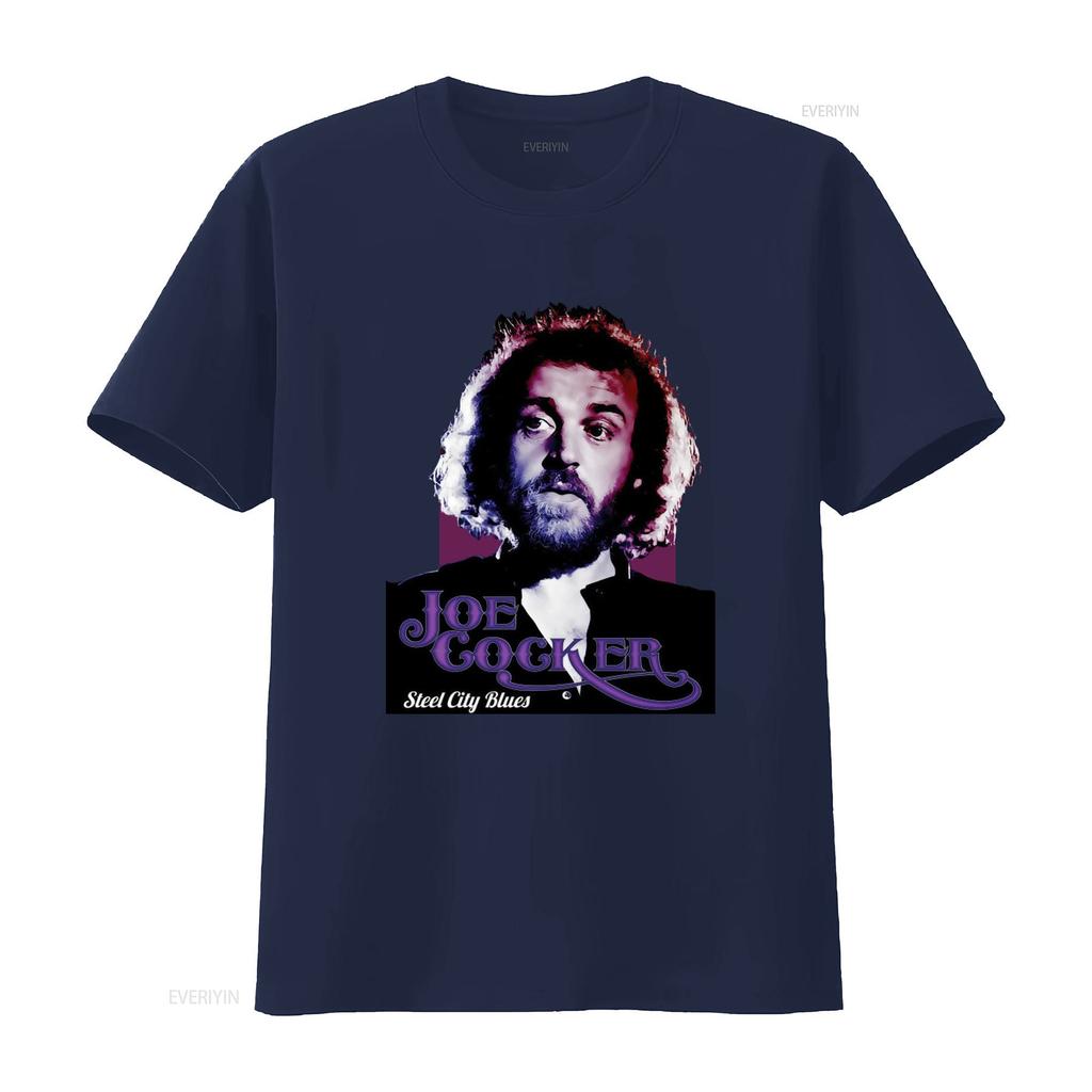 Joe Cocker Steel City Blues T Shirt 100 Cotton Sizes for Men and Women Vintage Washed Stylish Streetwear Versatile Homme