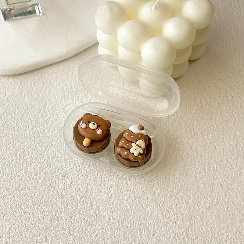 Portable Cute Bear Contact Lens Box Holder Travel Eye Contact Lenses Case Container Storage Case Travel Accessories