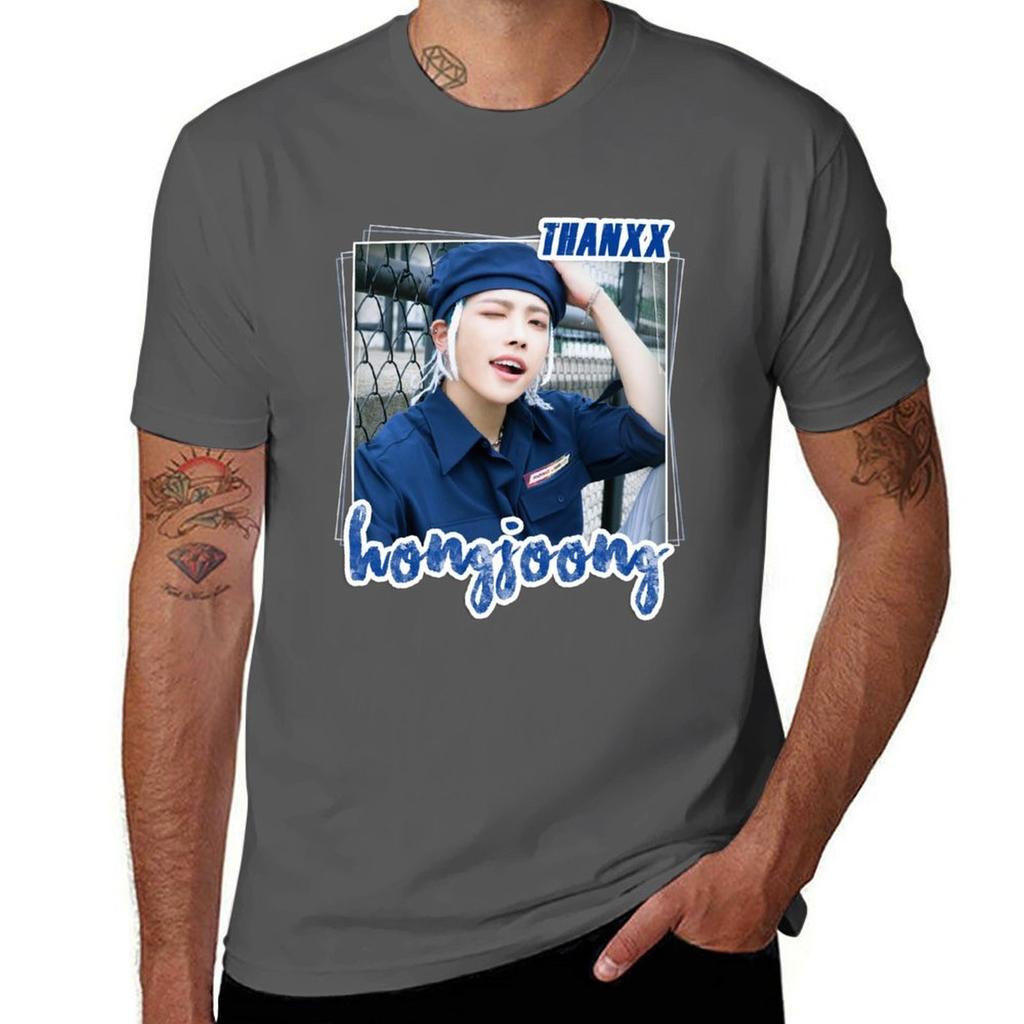 Ateez Hongjoong Tshirt Breathable Mesh Panel Tshirt