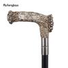 Silver Resin Bear Tree Root Head Walking Cane Fashion Decorative Steel Stick Gentleman Elegant Cosplay Cane Knob Crosier 94cm