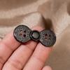 Carved Pattern Metal Frog Fastener Four Hole Garment Decor Button  For Cheongsam