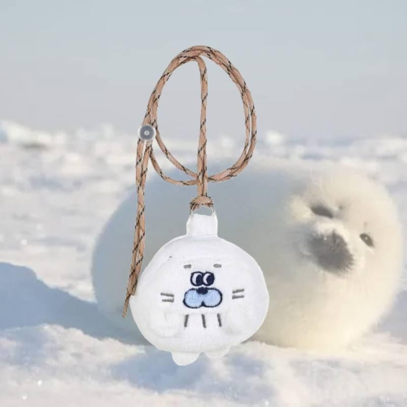 Cute Pudding Little Seal Plush Neck Hanging Earphone Case Coin Purse Cartoon Girlfriends Mini Bag Sweet