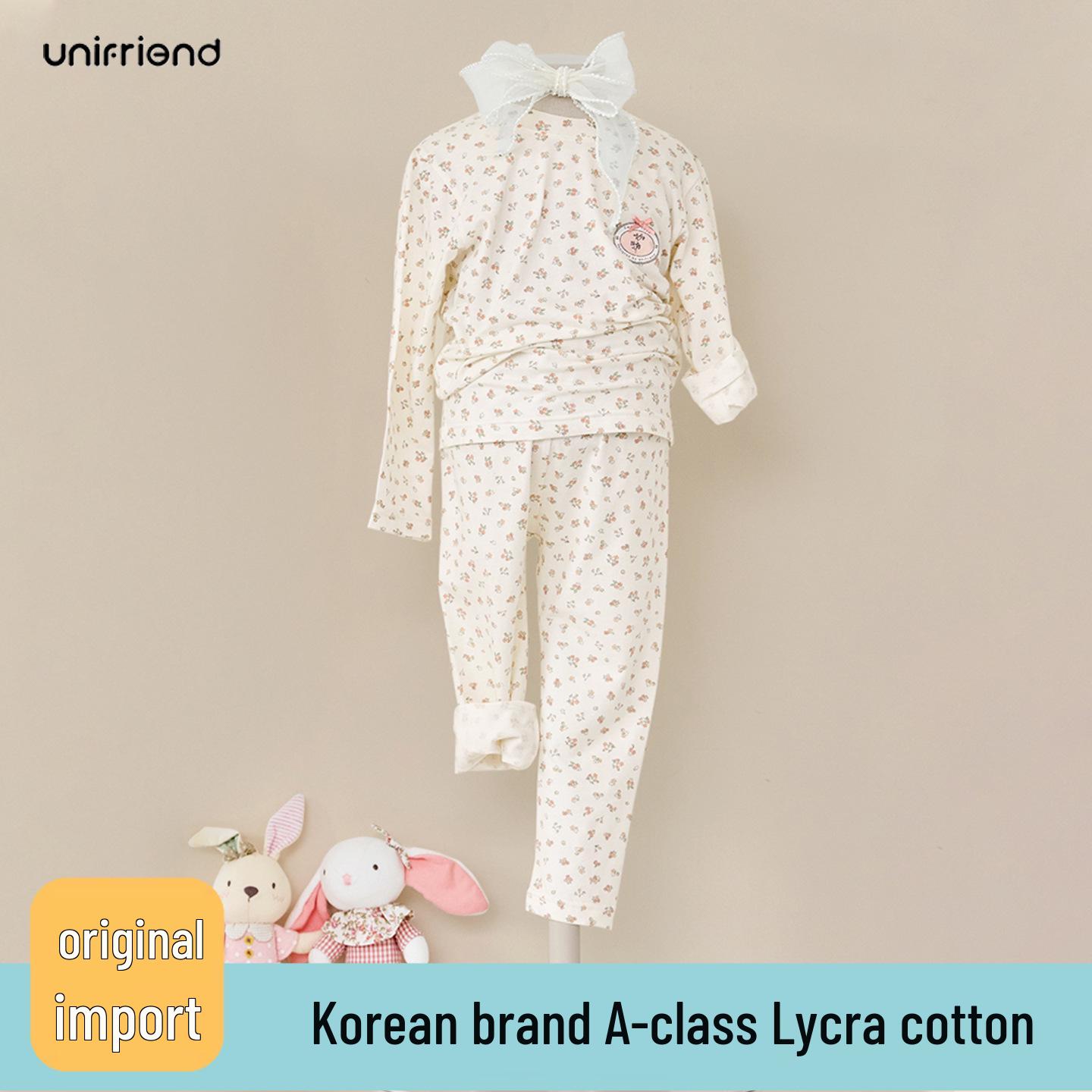 

Unifriend Children s Lycra Cotton Underwear Set: Autumn Pajamas for Girls and Boys, Thin Style. 140