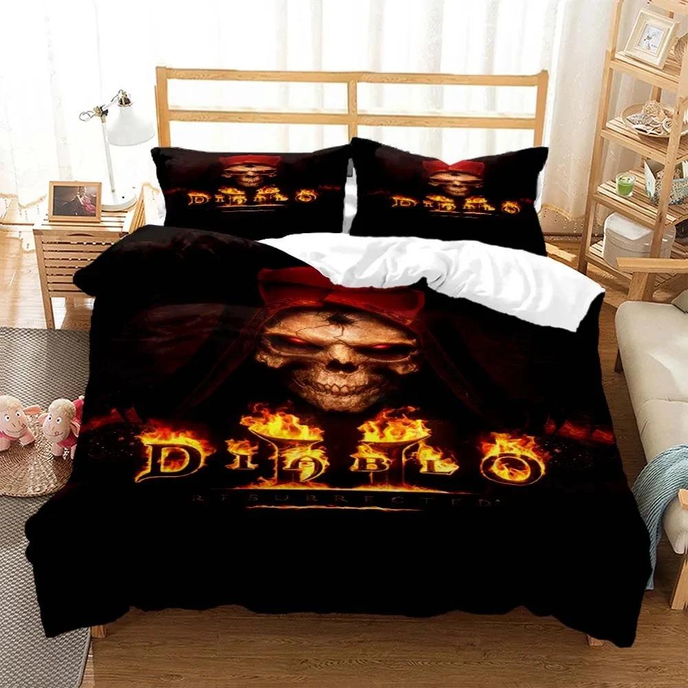 Game Diablo Bedding Set Boys Girls Twin Queen Size Duvet Cover Pillowcase Bed Kids Adult Fashion Home Textileextile Tool