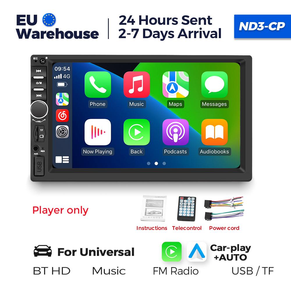 7 inch HD Touch Screen Universal Car Radio MP5 Multimedia Video Player Support BT SWC TF Camera FM radio MirrorLink carplay