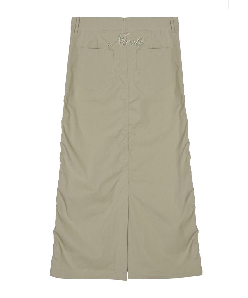 Nigaennikol Nicole Shirring Long Skirt_Beige
