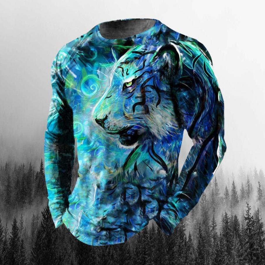 

Женские топы с круглым вырезом, длинным рукавом и 3D-принтом 5XL