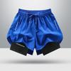 Men's Two-in-One Quick-Dry Running Shorts - Breathable, lightweight, and perfect for marathon training and beach sports.